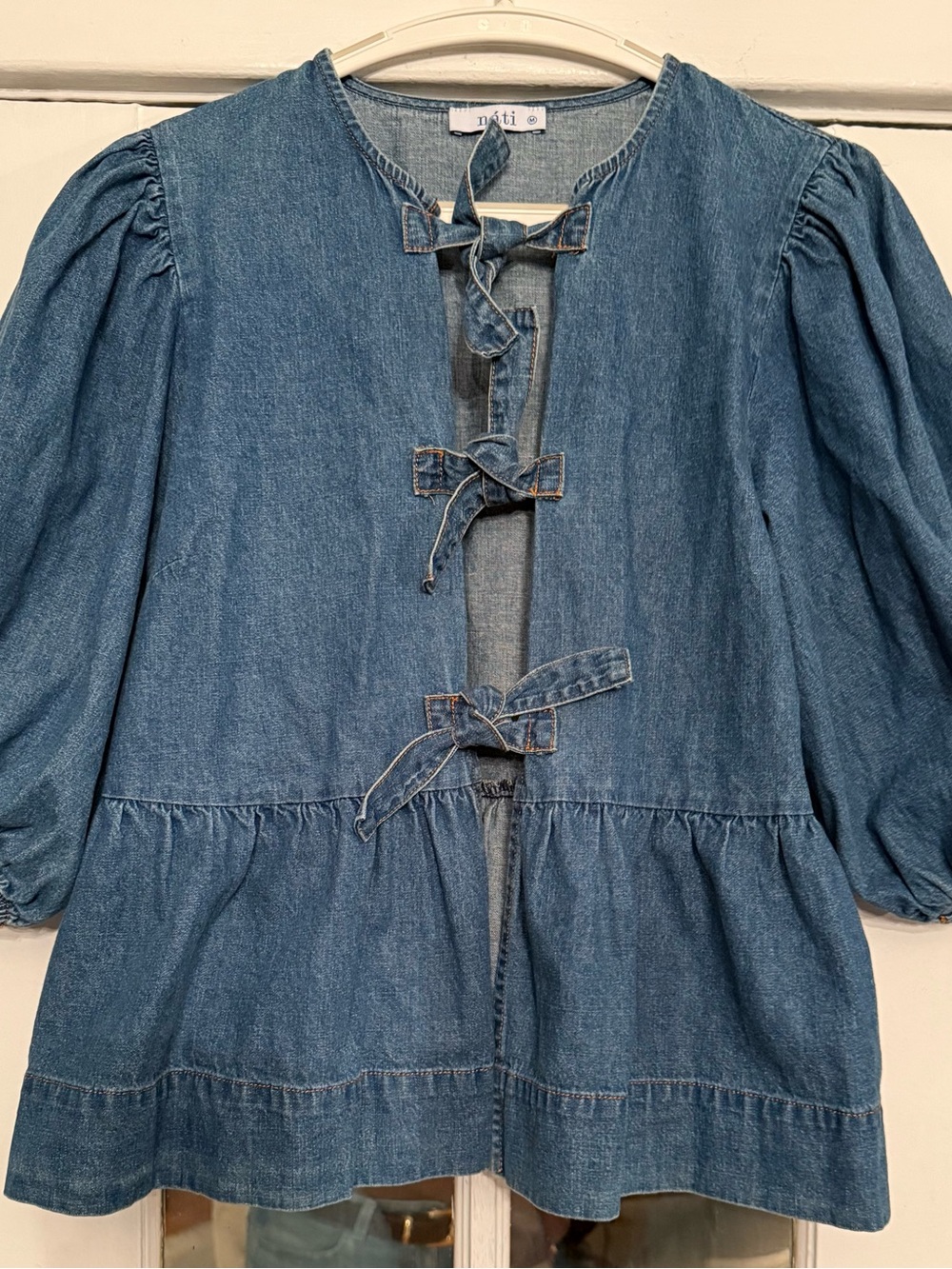 Denim Puff Sleeve Shirt